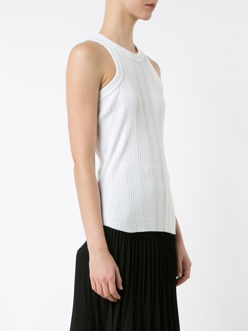 lace-back ribbed vest