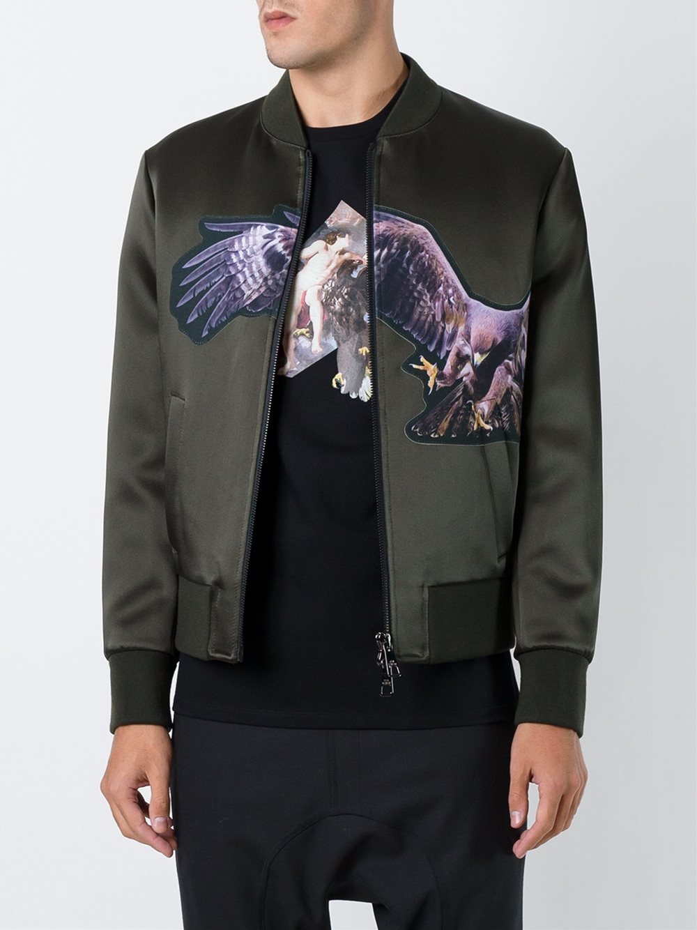 eagle print bomber jacket 
