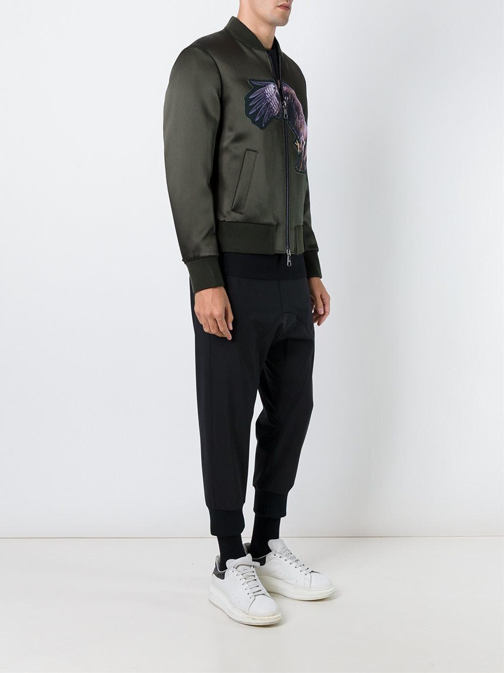 eagle print bomber jacket 