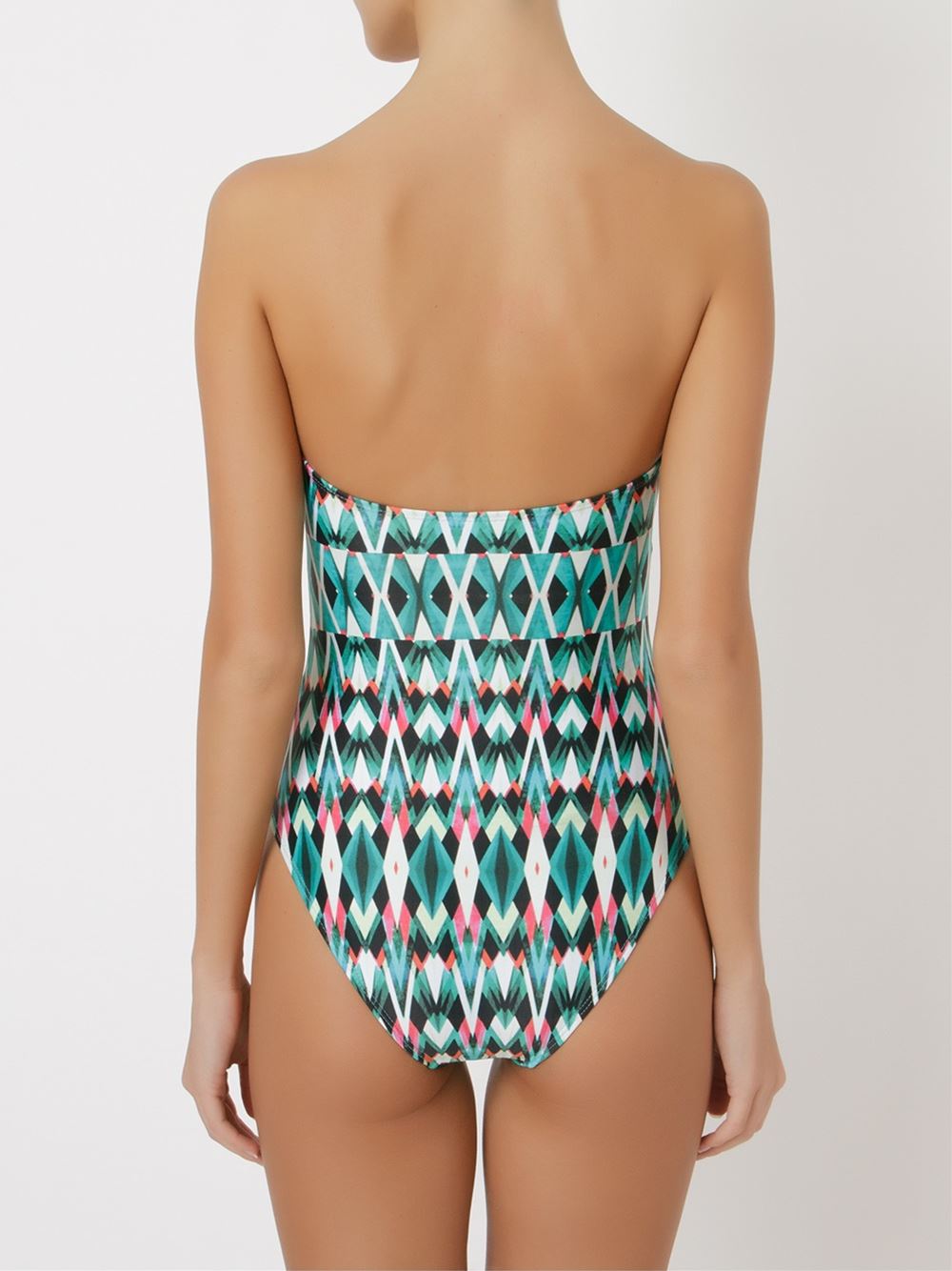 print draped swimsuit