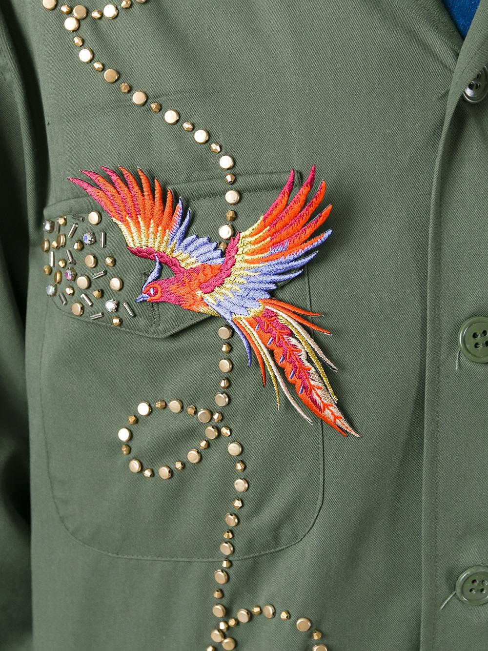 bird embroidered jacket