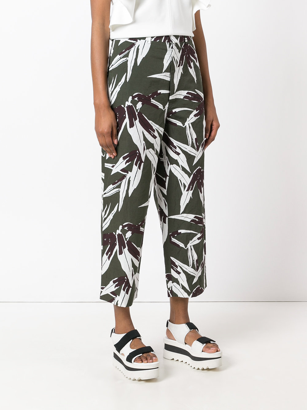 cropped high-waist trousers