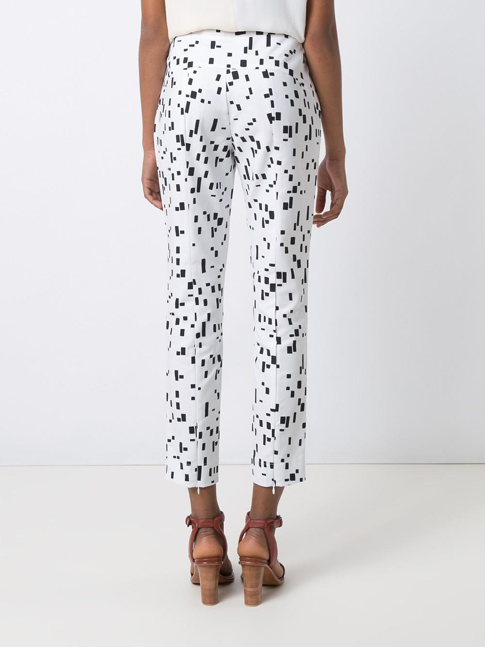 printed slim fit trousers