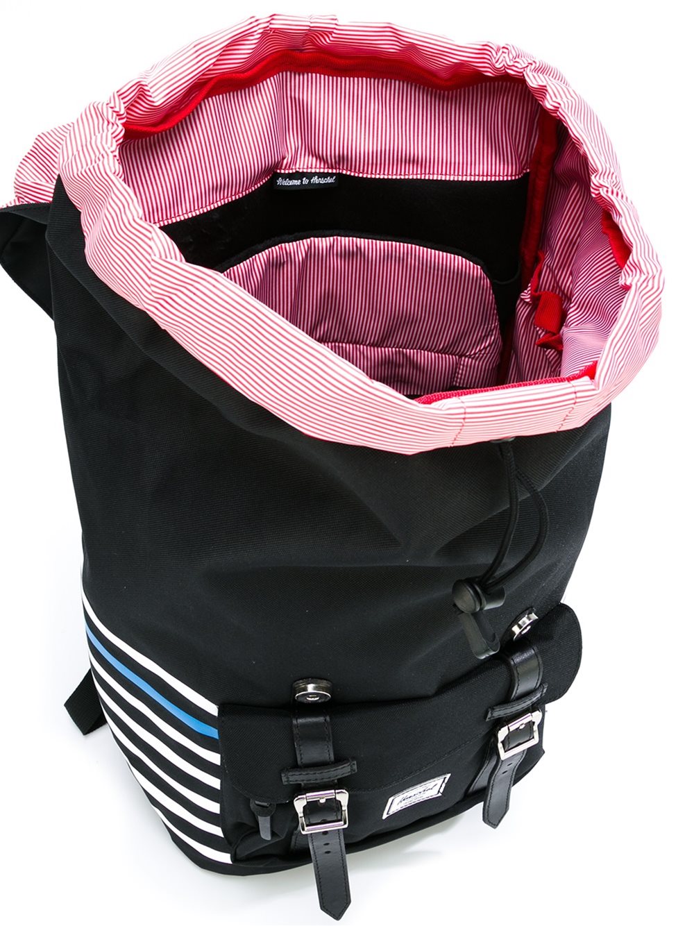 double strap striped backpack