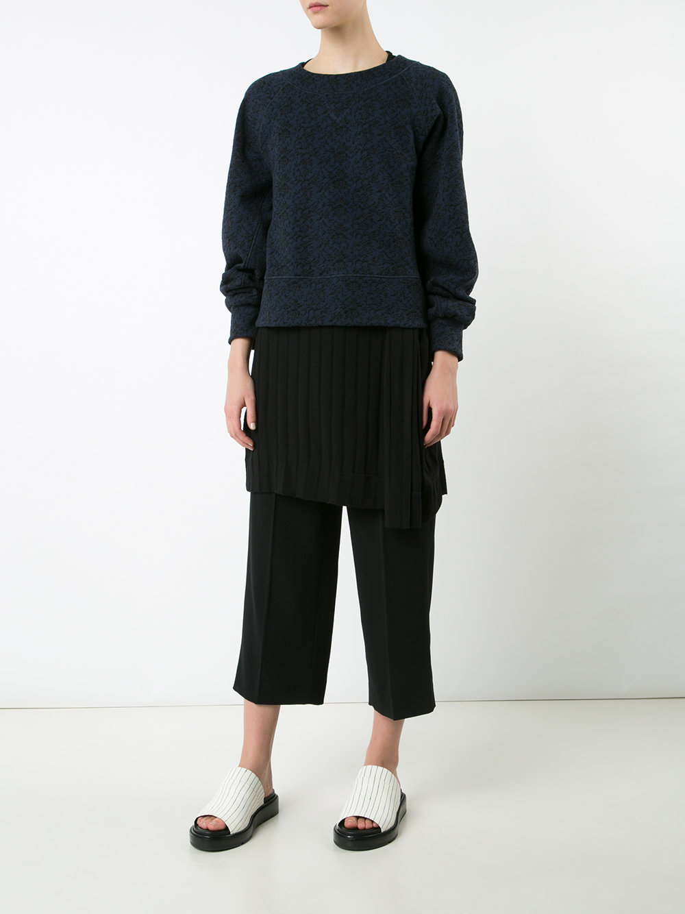 floral embossed sweatshirt