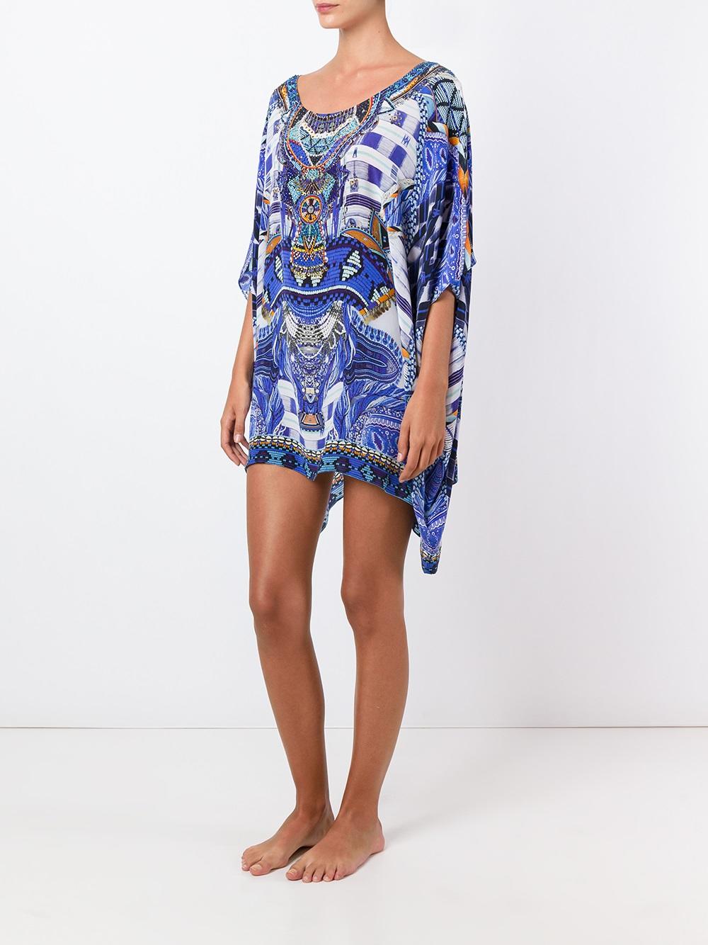 embellished printed kaftan
