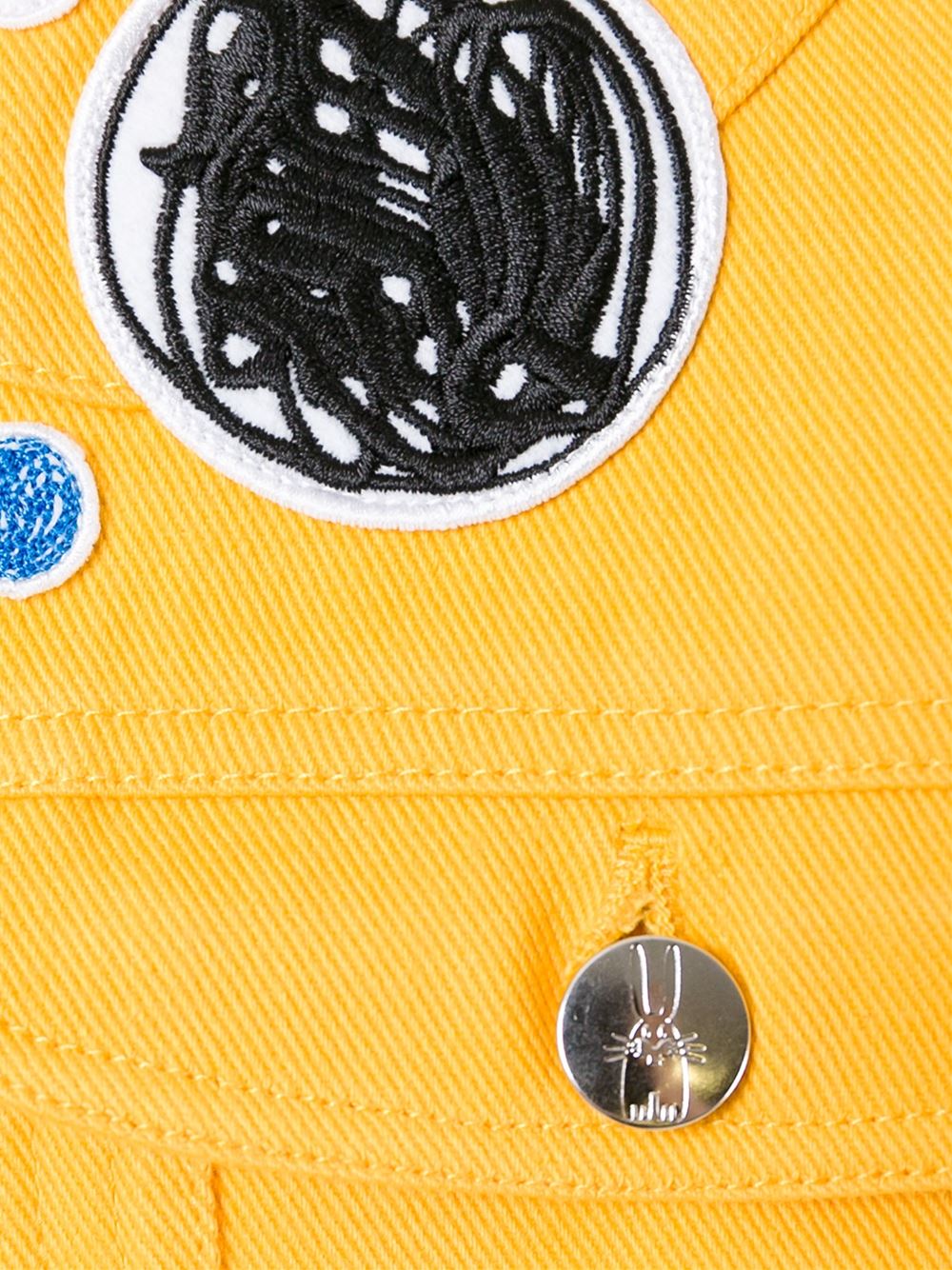 collarless denim jacket