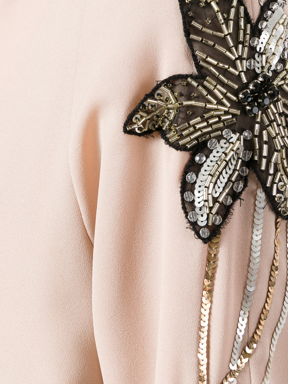 sequin embroidery sleeve bomber jacket
