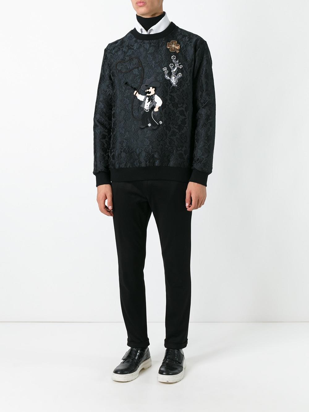 cowboy patch jacquard sweatshirt