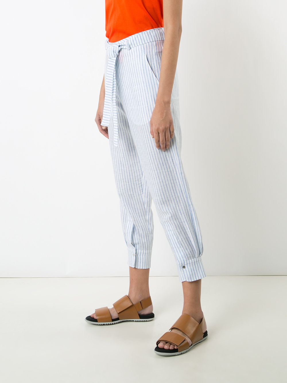 Parnas striped cropped trousers