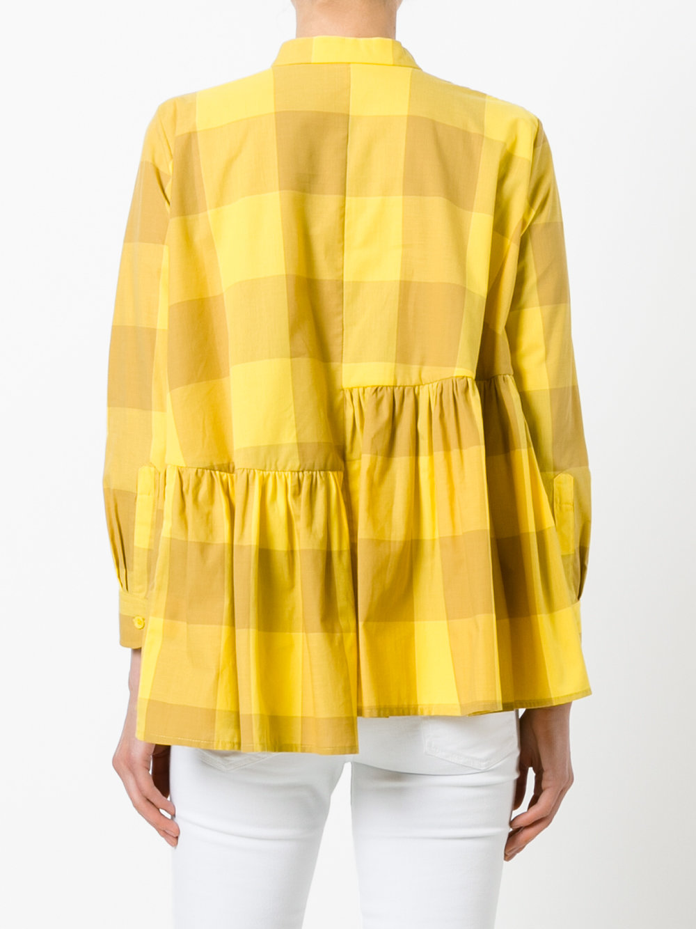 asymmetric checked shirt 