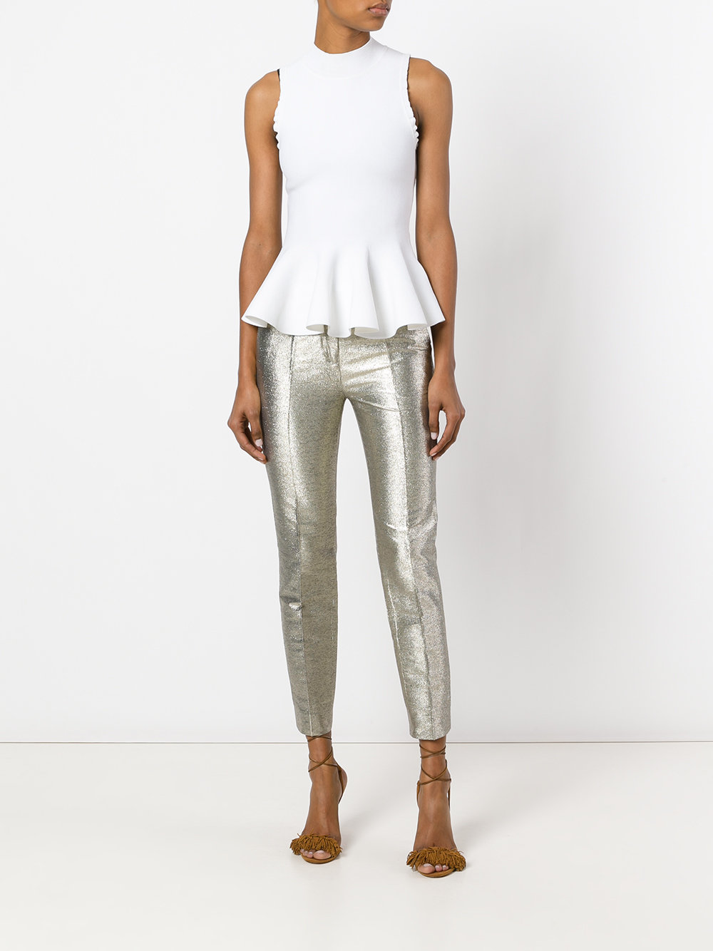 Metallic tailored trousers