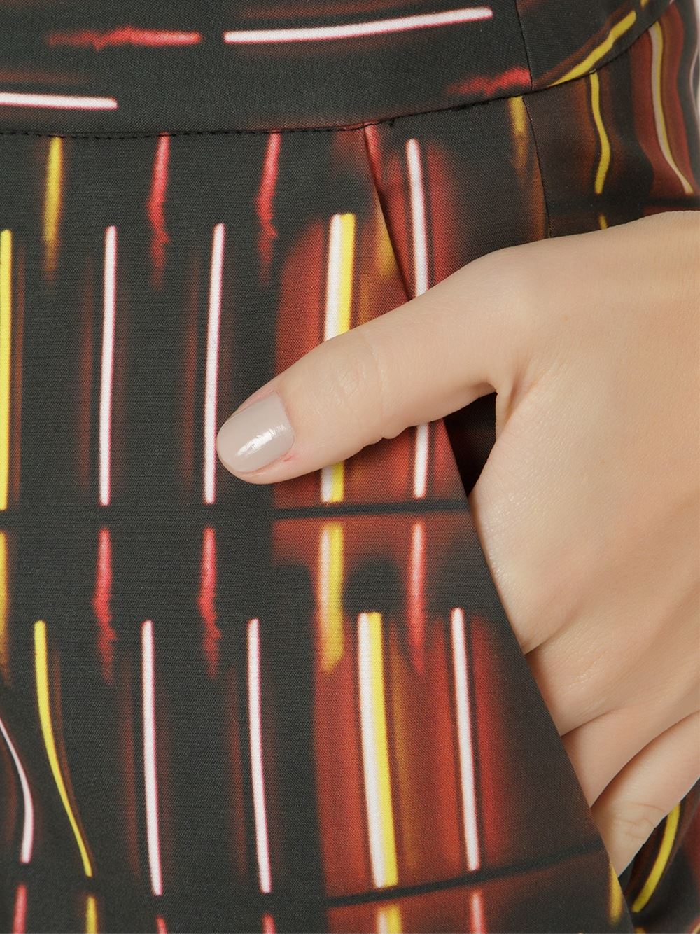mid-rise printed straight trousers
