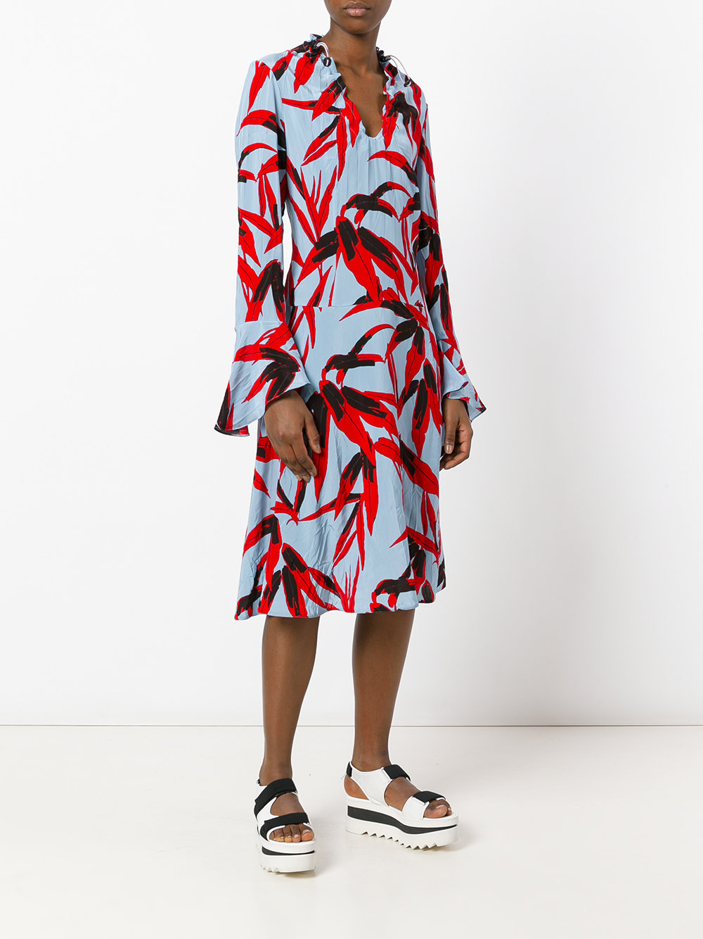 Swash print midi dress