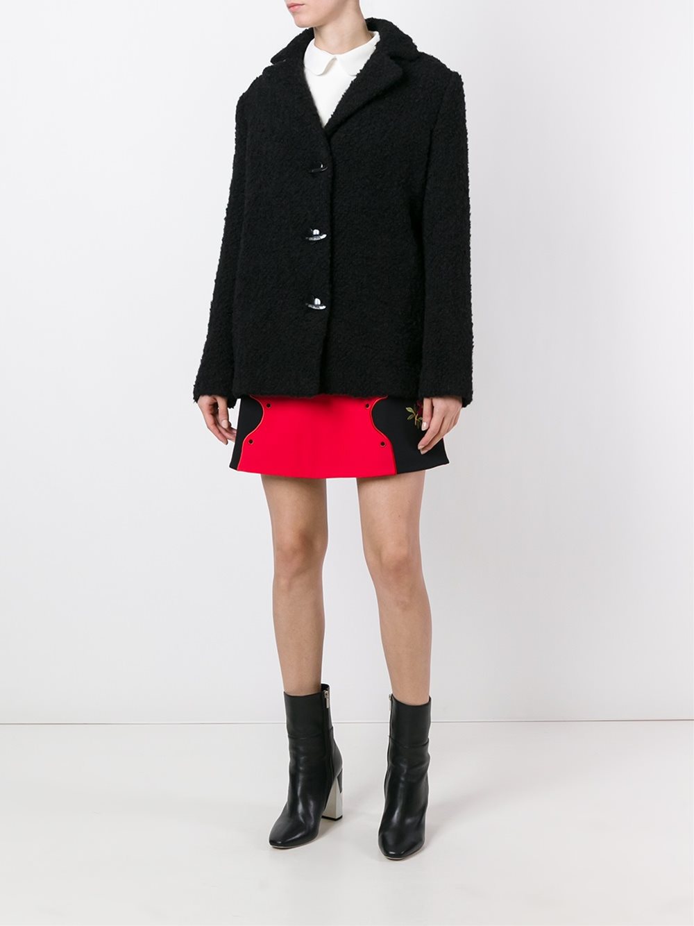 bouclé buttoned jacket