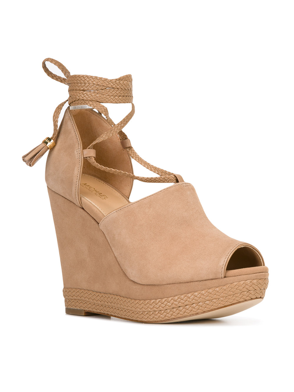 wedge lace-up pumps