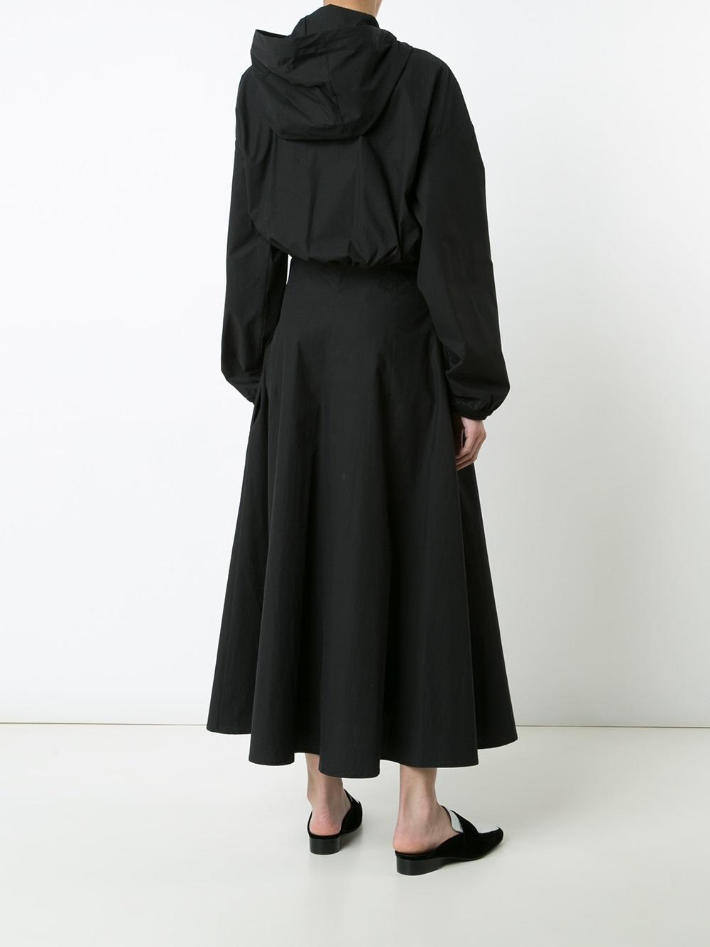 flared hooded dress