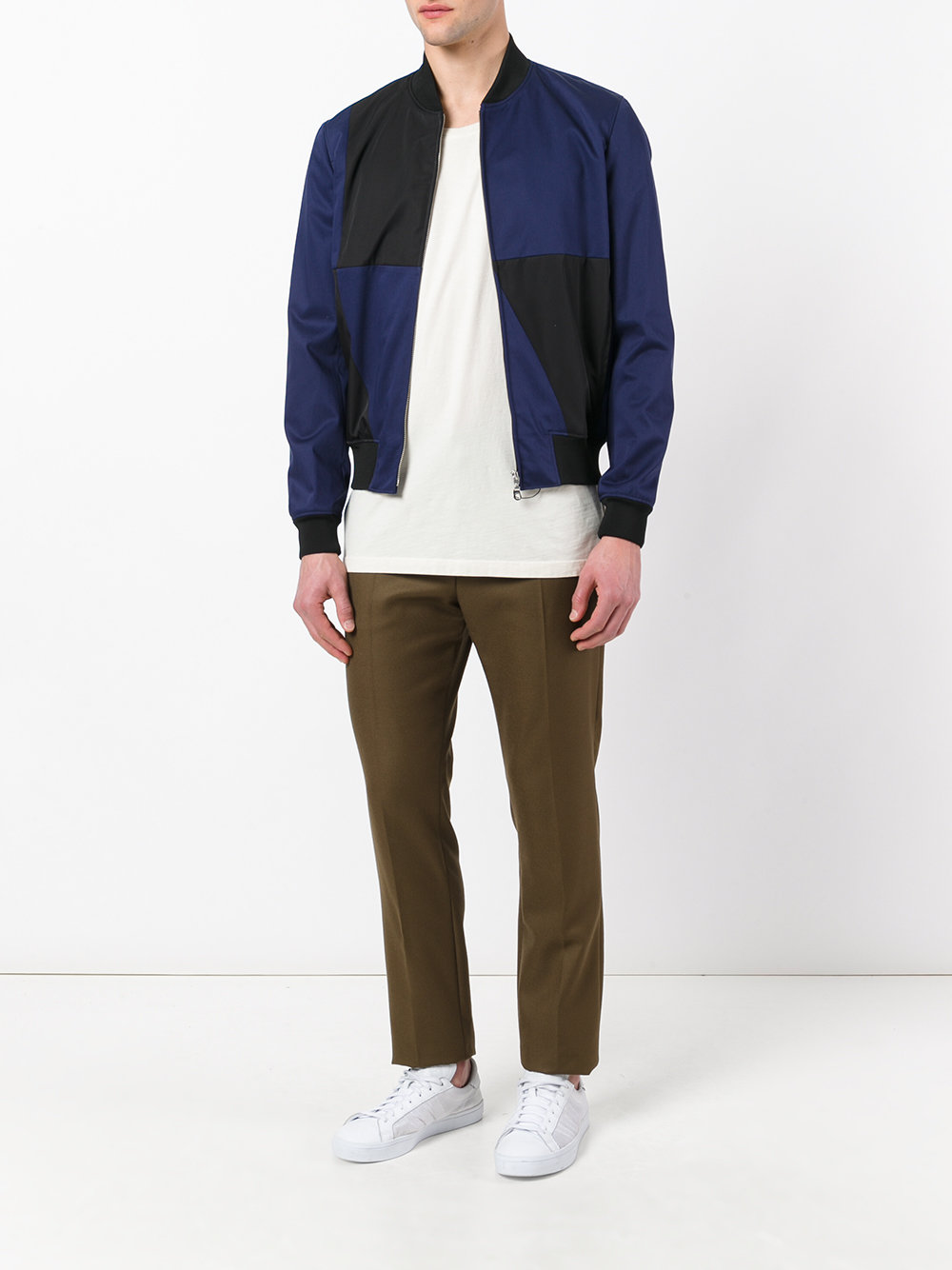 block panel bomber jacket