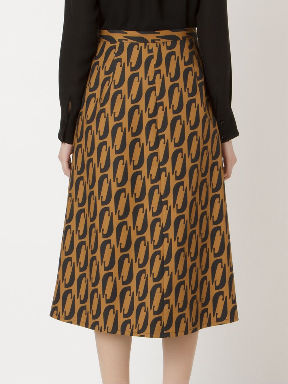 printed midi flared skirt
