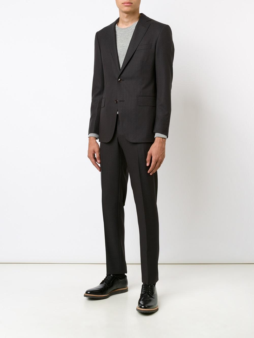 light checked two-piece suit