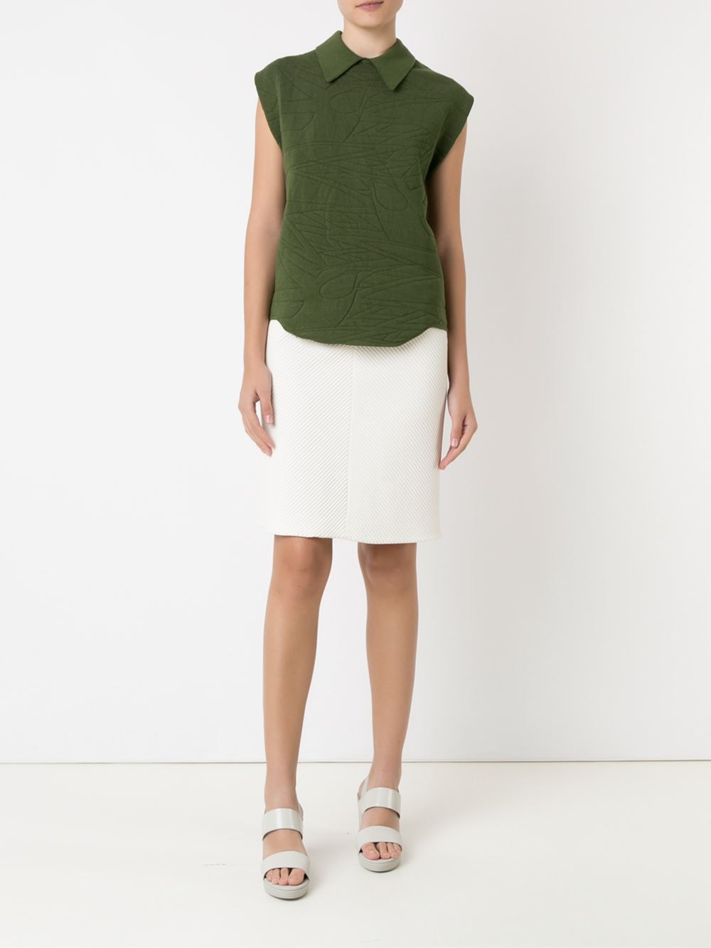 texturized knit blouse