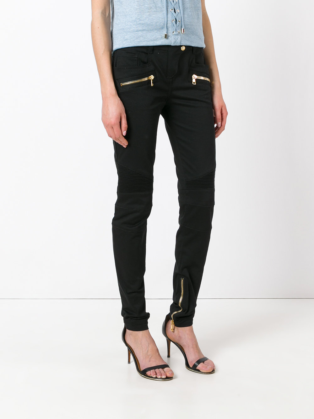 skinny biker trousers