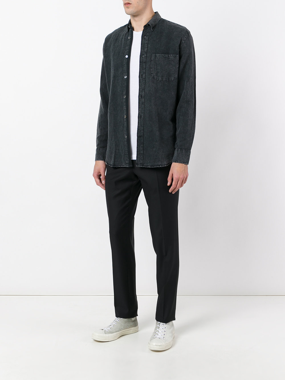buttoned denim shirt