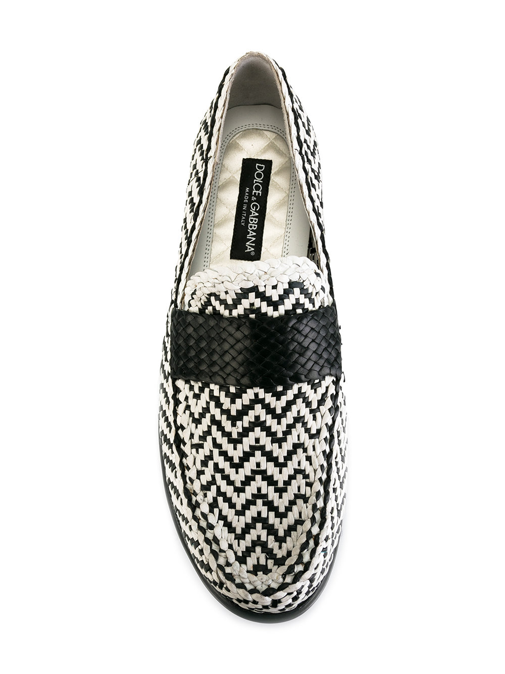 woven zig-zag loafers