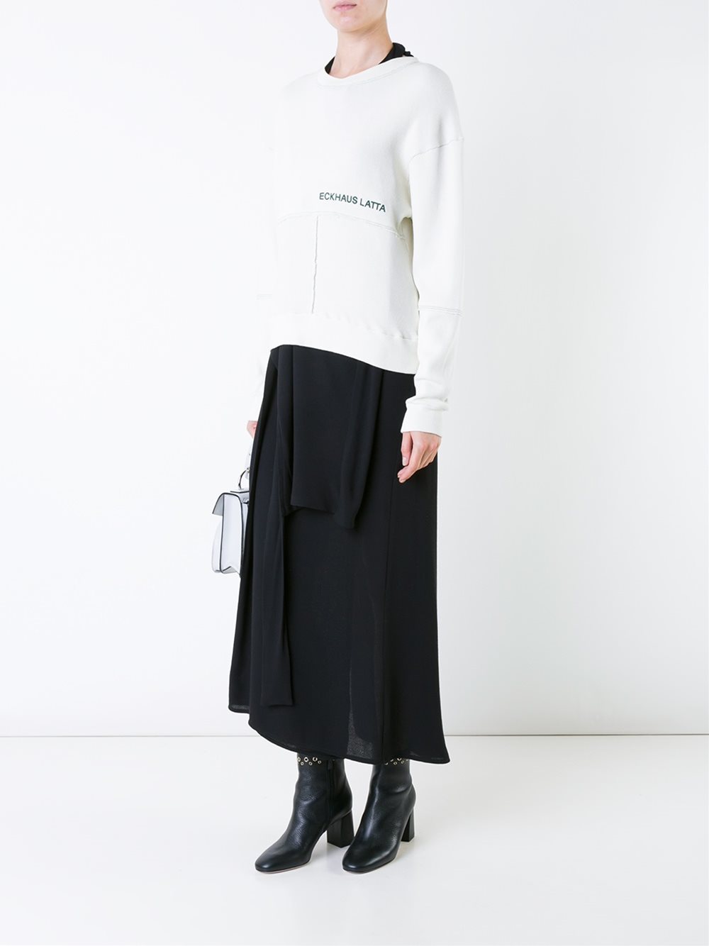front logo paneled sweatshirt