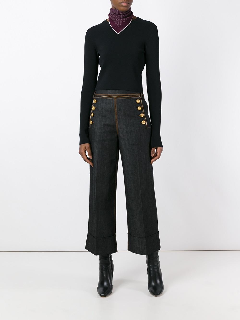 straight cropped trousers