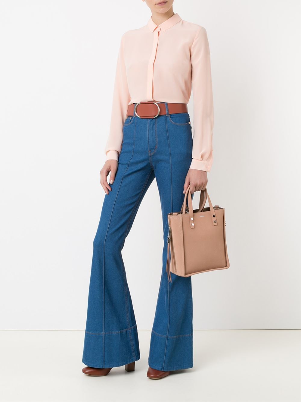 high waist flared jeans