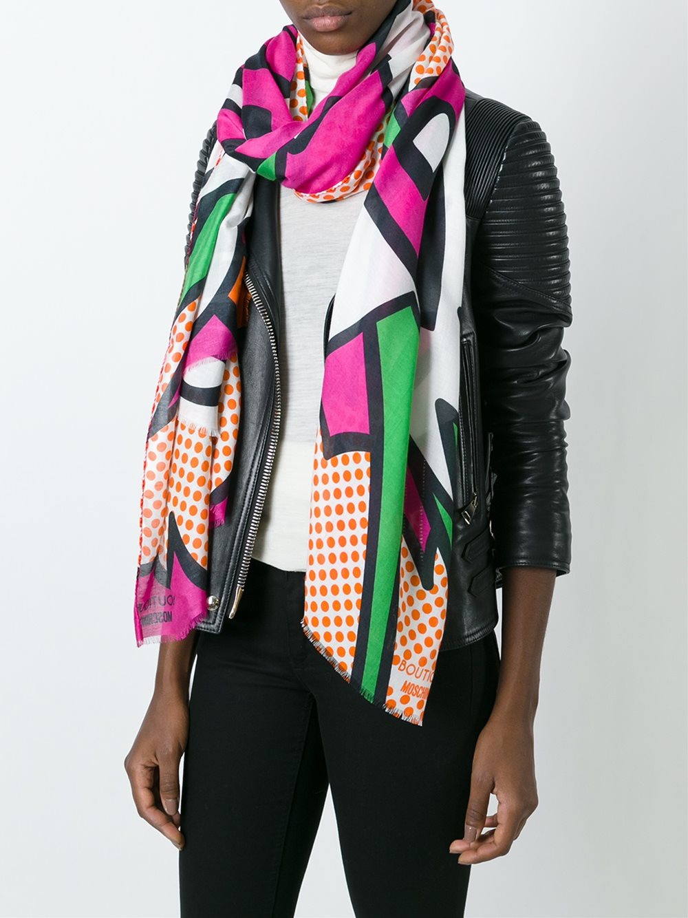 graphic logo print scarf