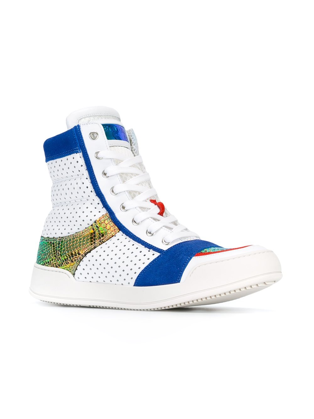 punch hole hi-top sneakers