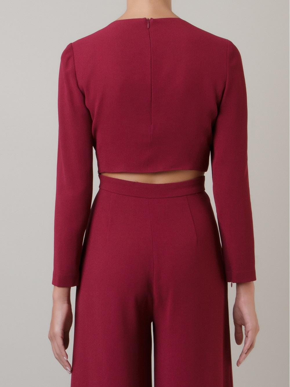 cropped pleated blouse