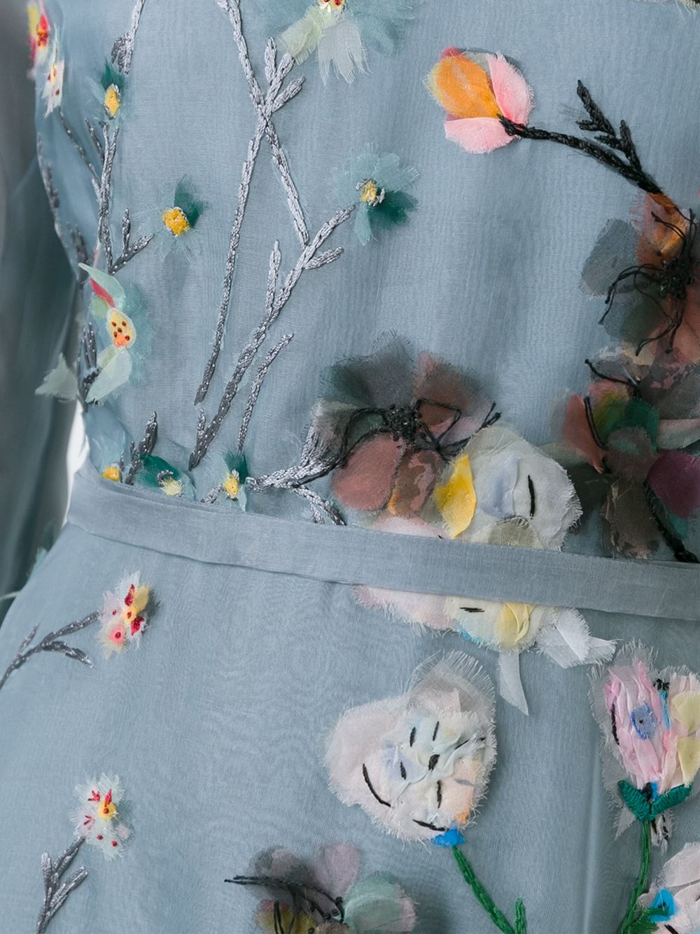 花卉刺绣晚礼服