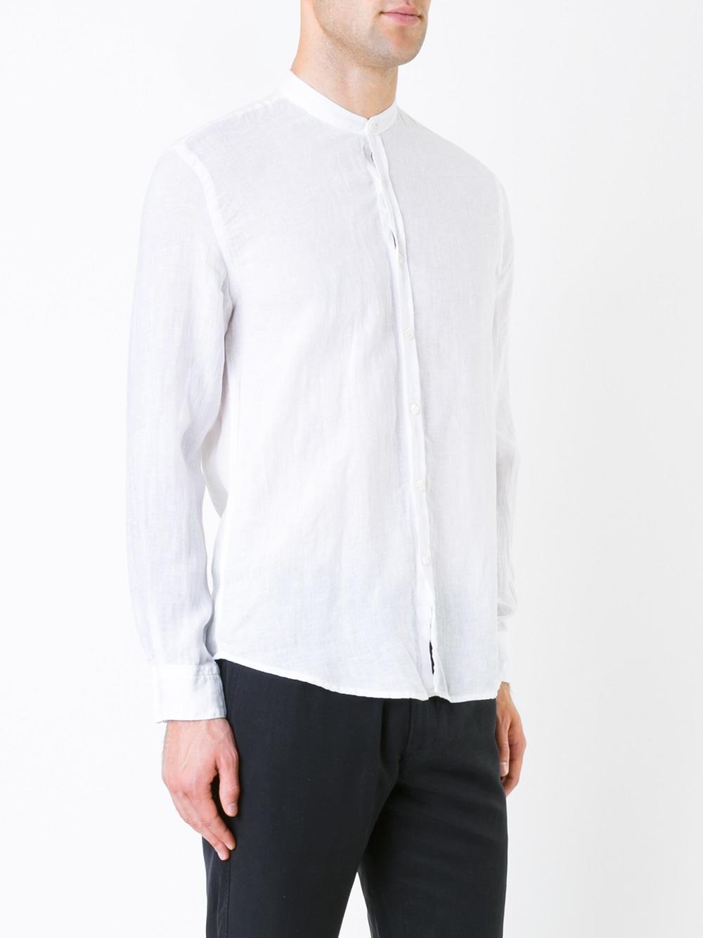 band collar shirt