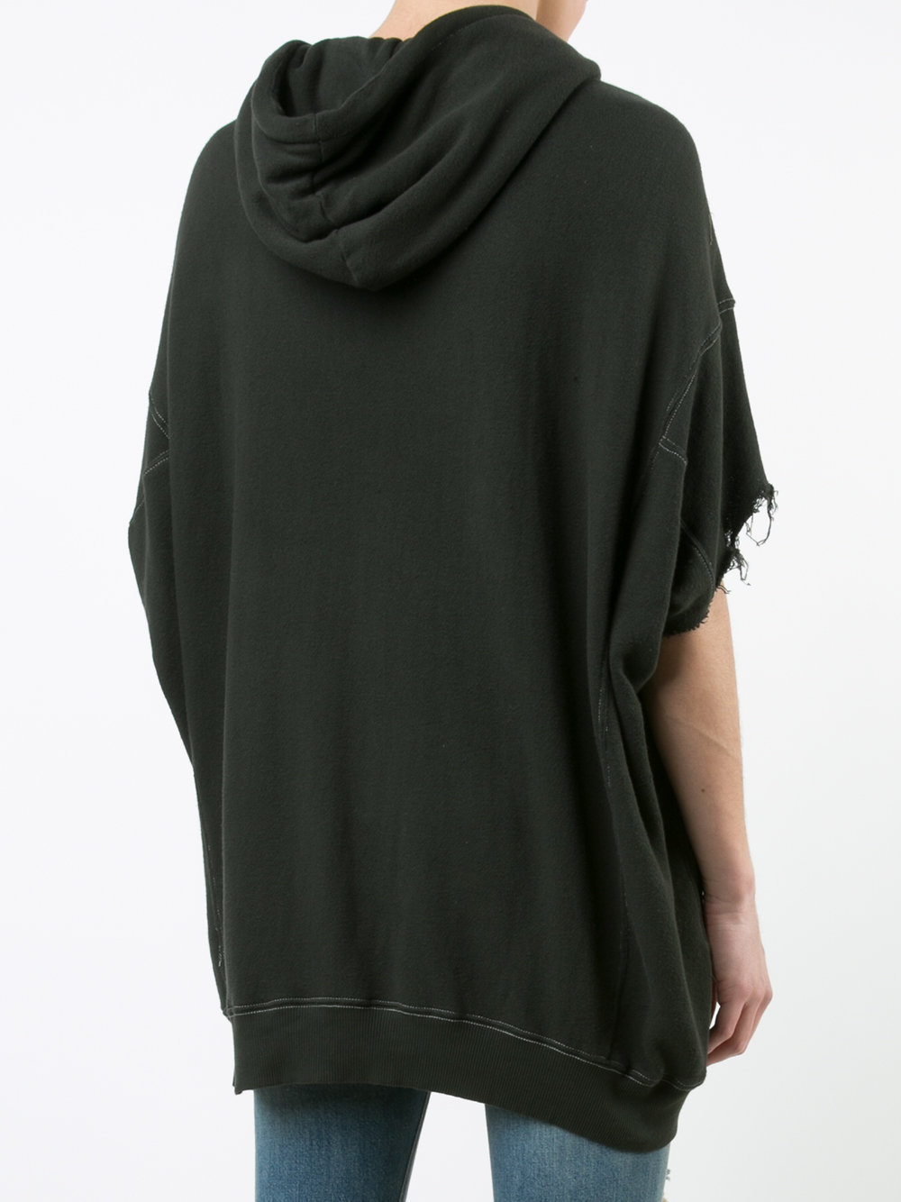 shortsleeved elongated hoodie
