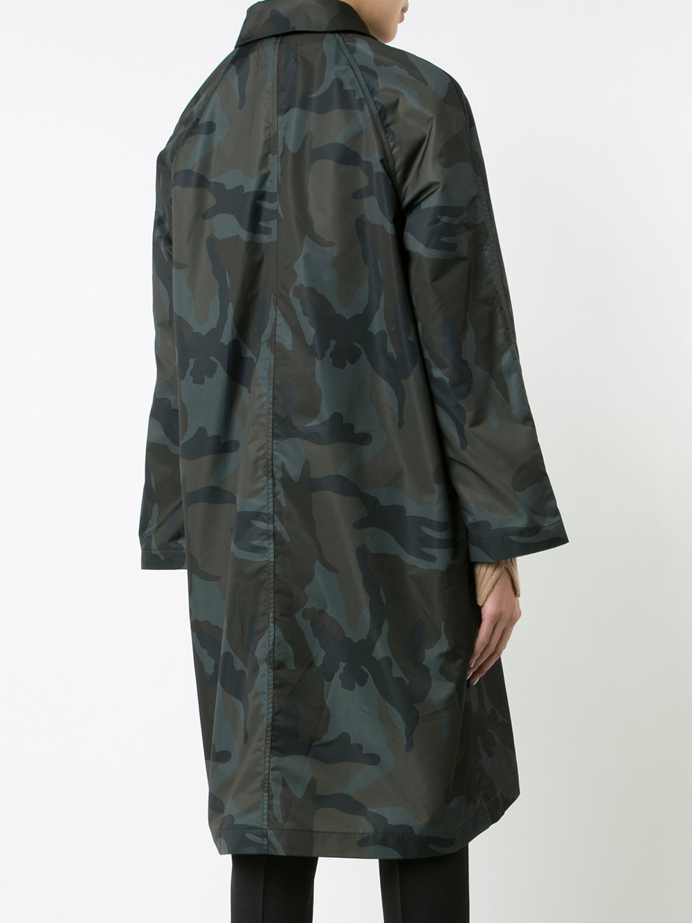 camouflage midi coat