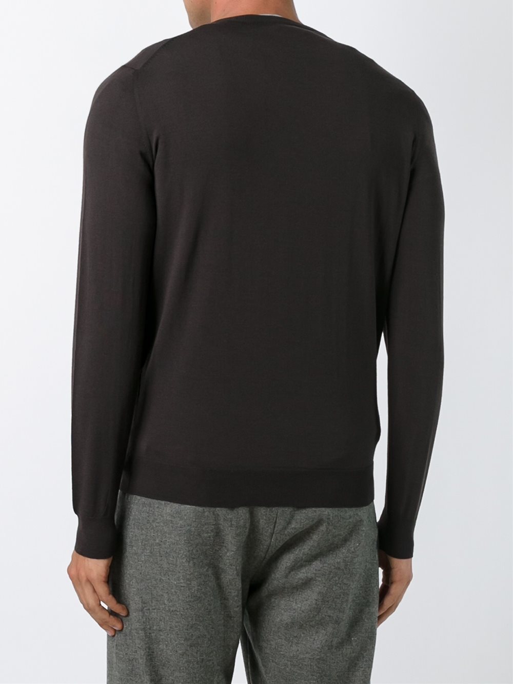 v neck fine knit jumper