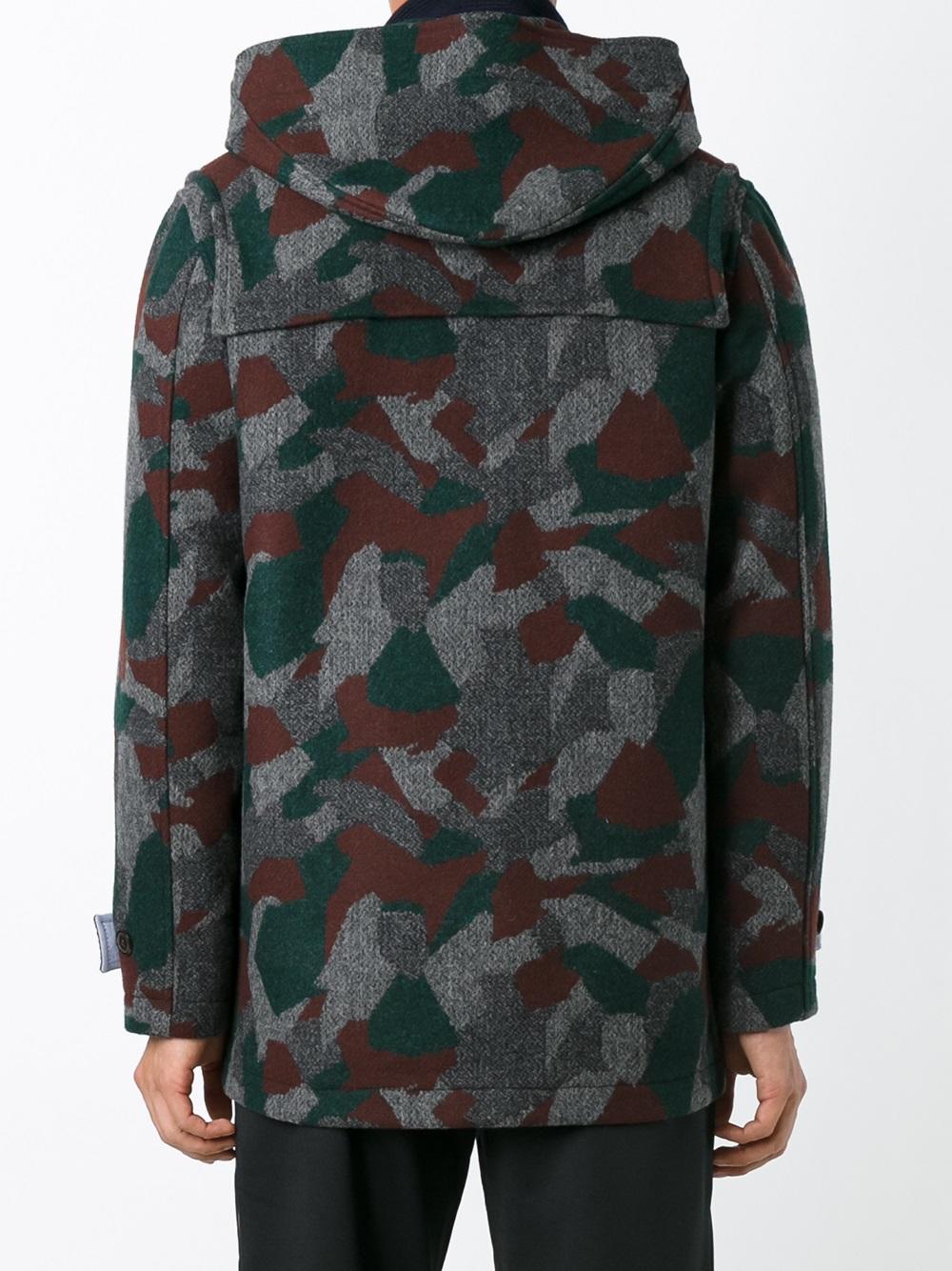 camouflage duffle coat