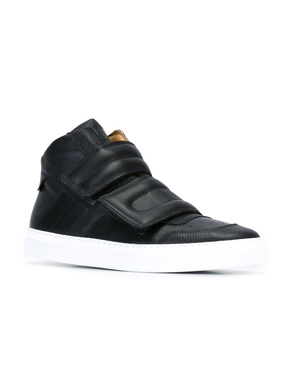 strap hi-top sneakers
