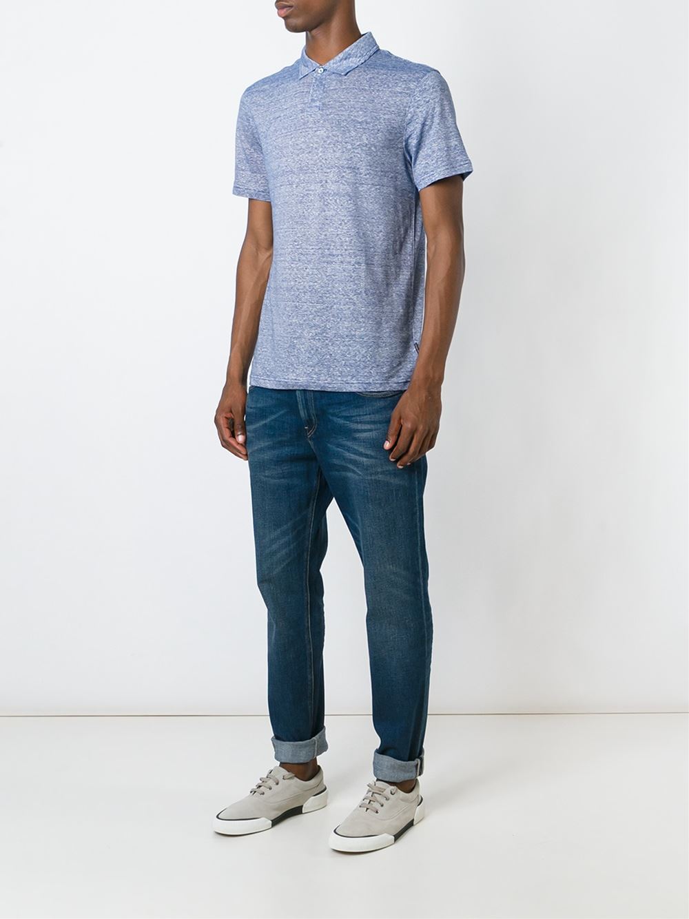 melange polo shirt