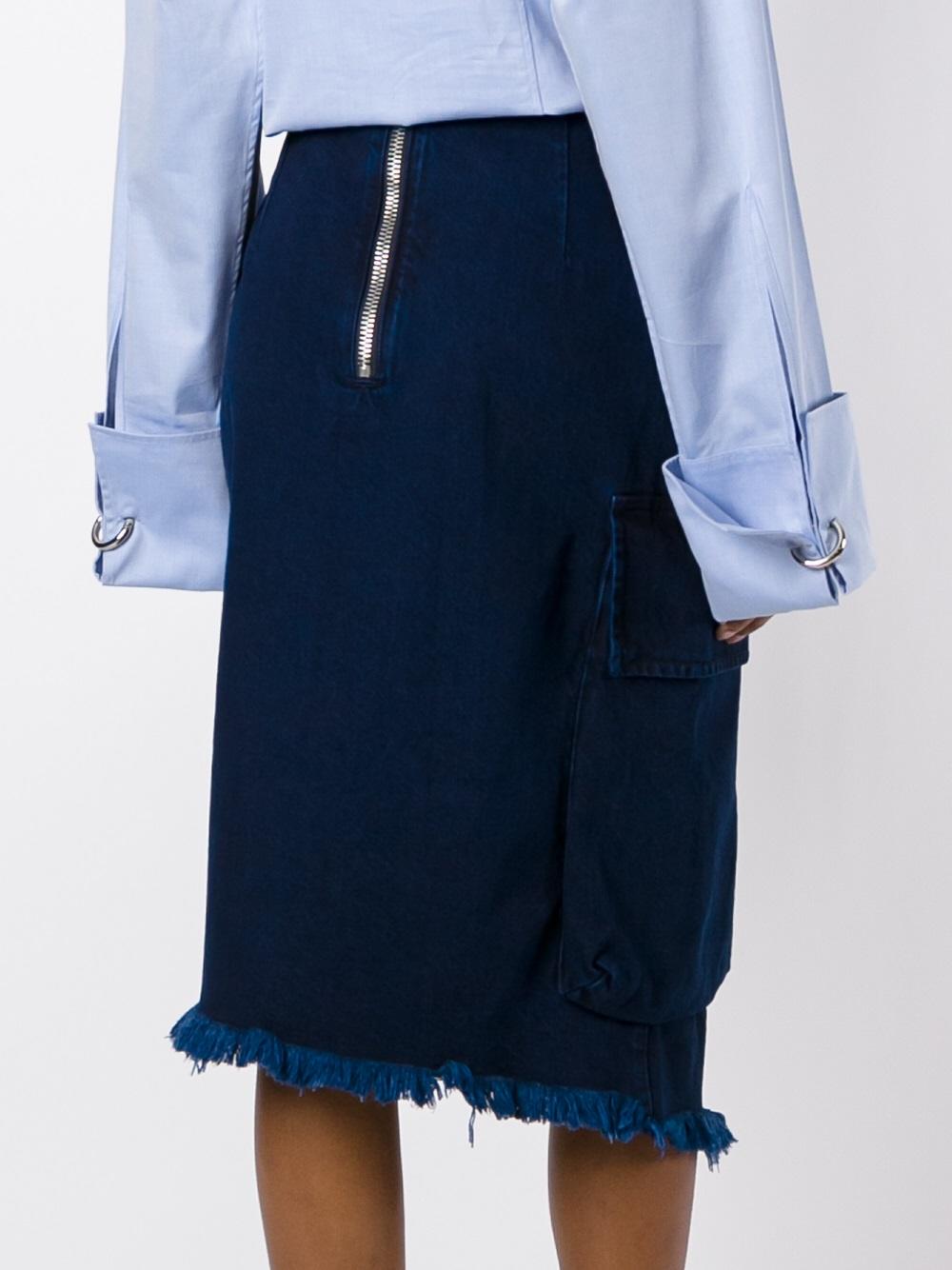 asymmetric denim skirt