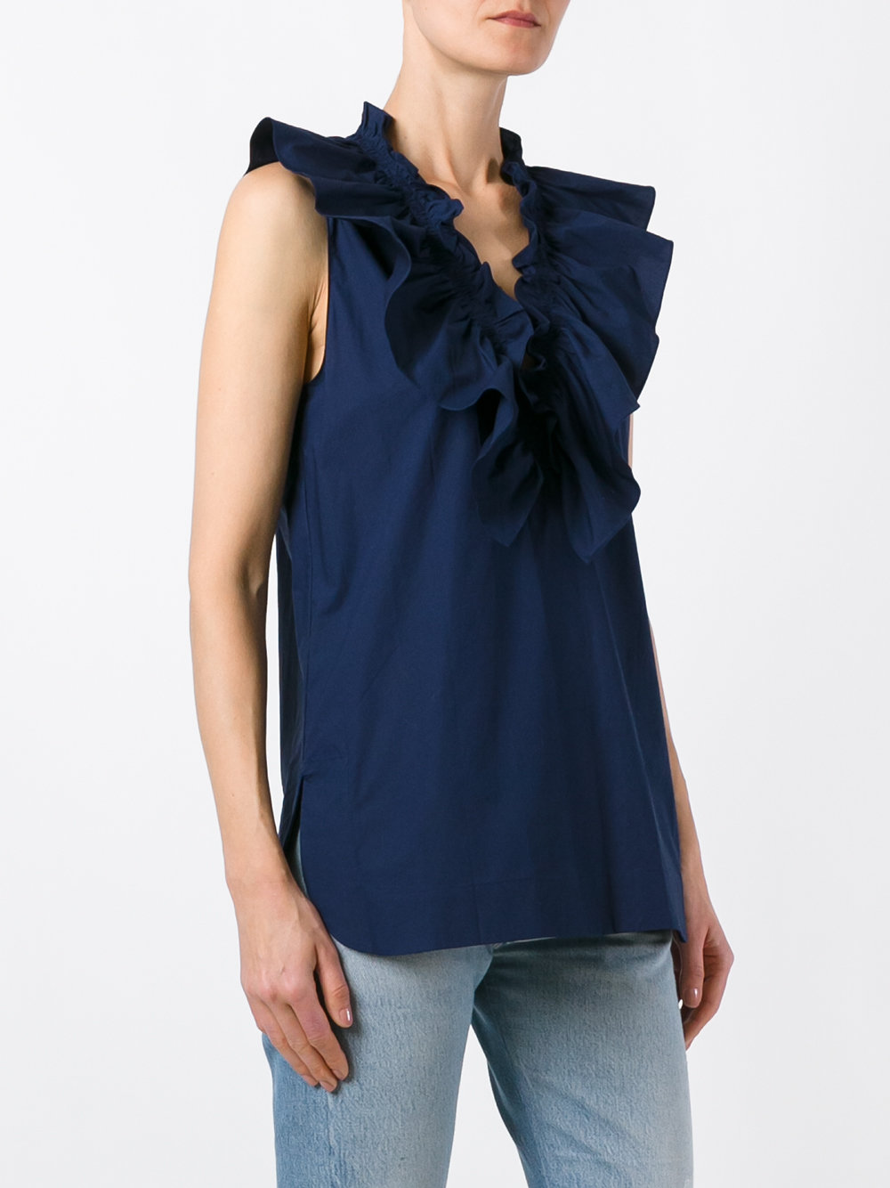 ruffle neck top