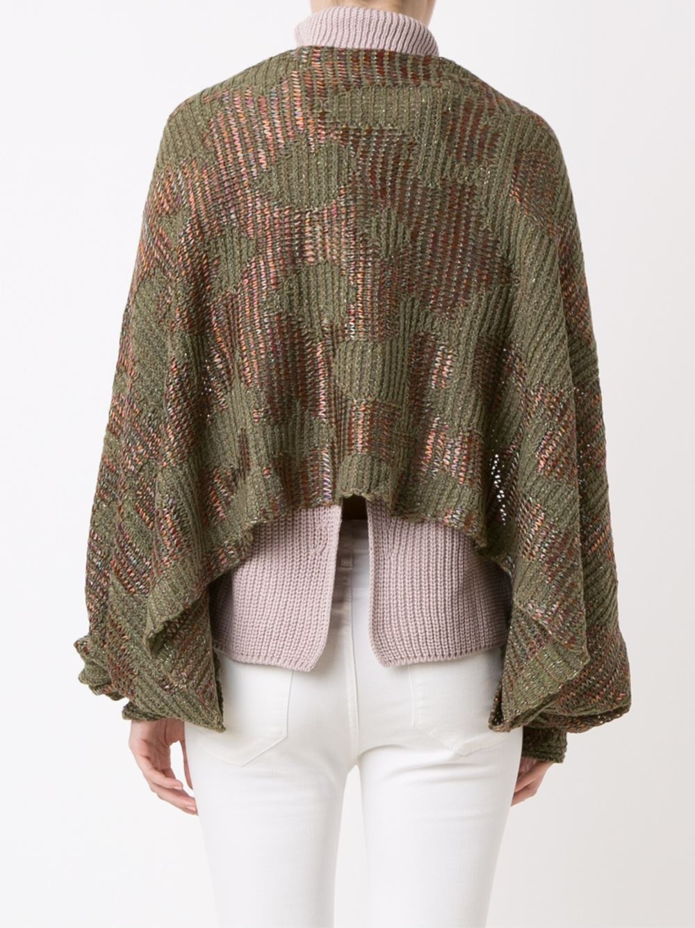 open-front tricot blouse