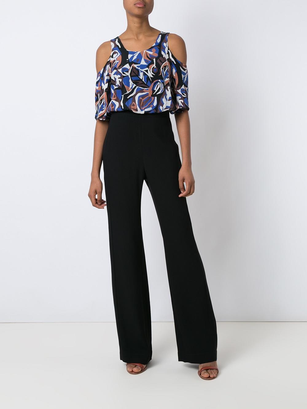 high waist flared trousers
