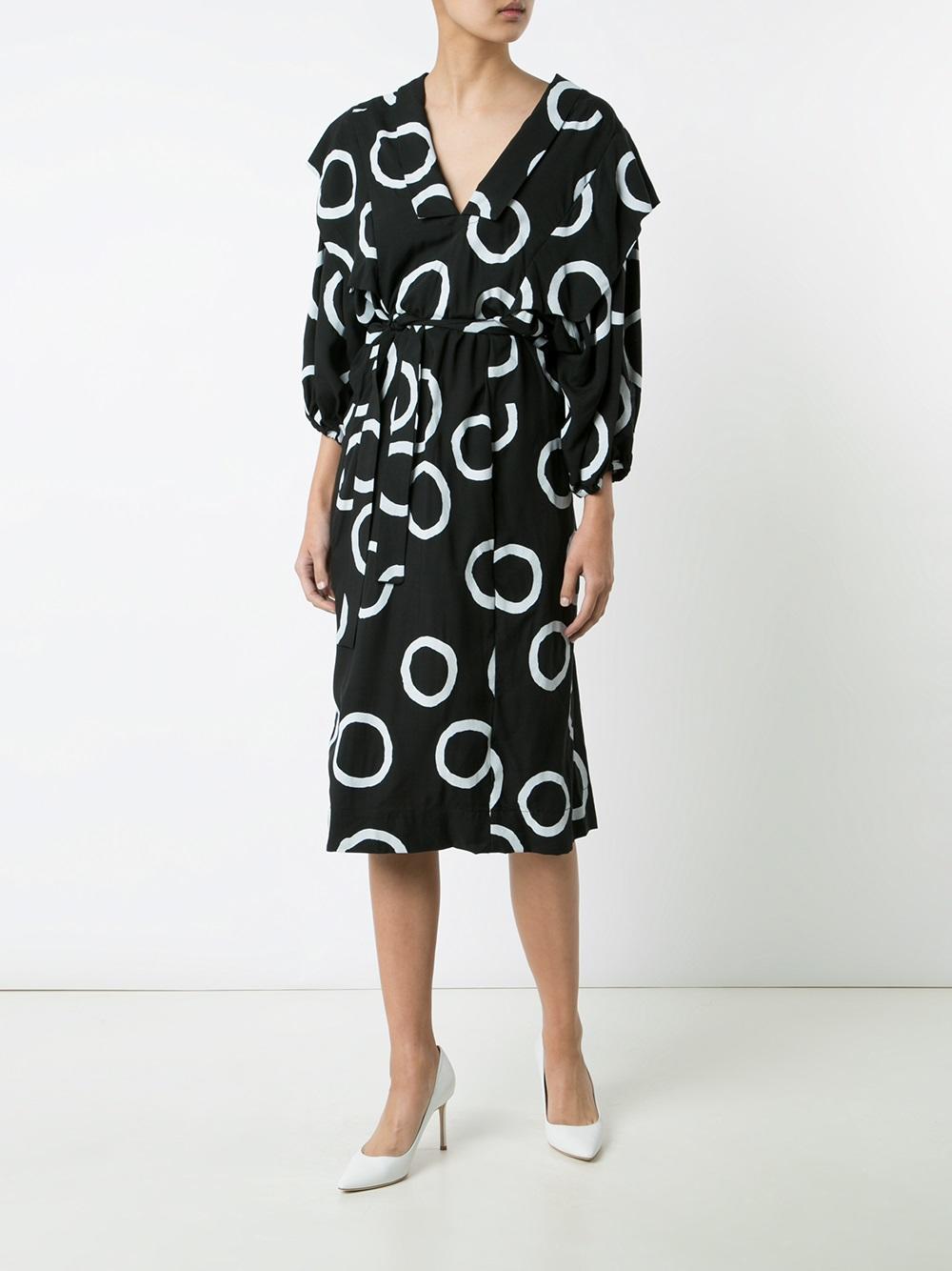 printed belt dress