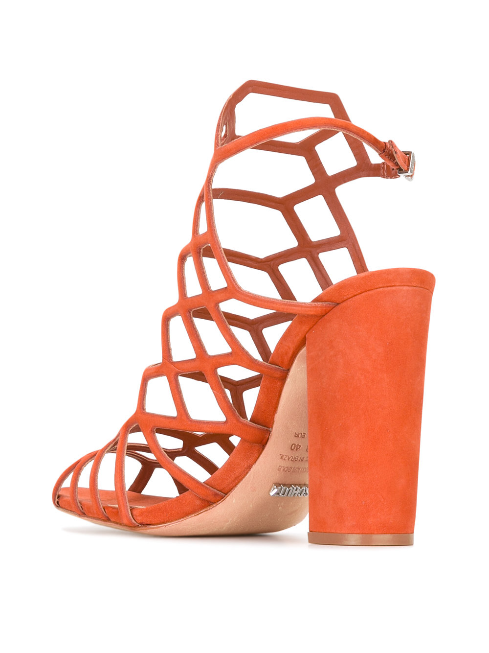 cage style heeled sandals