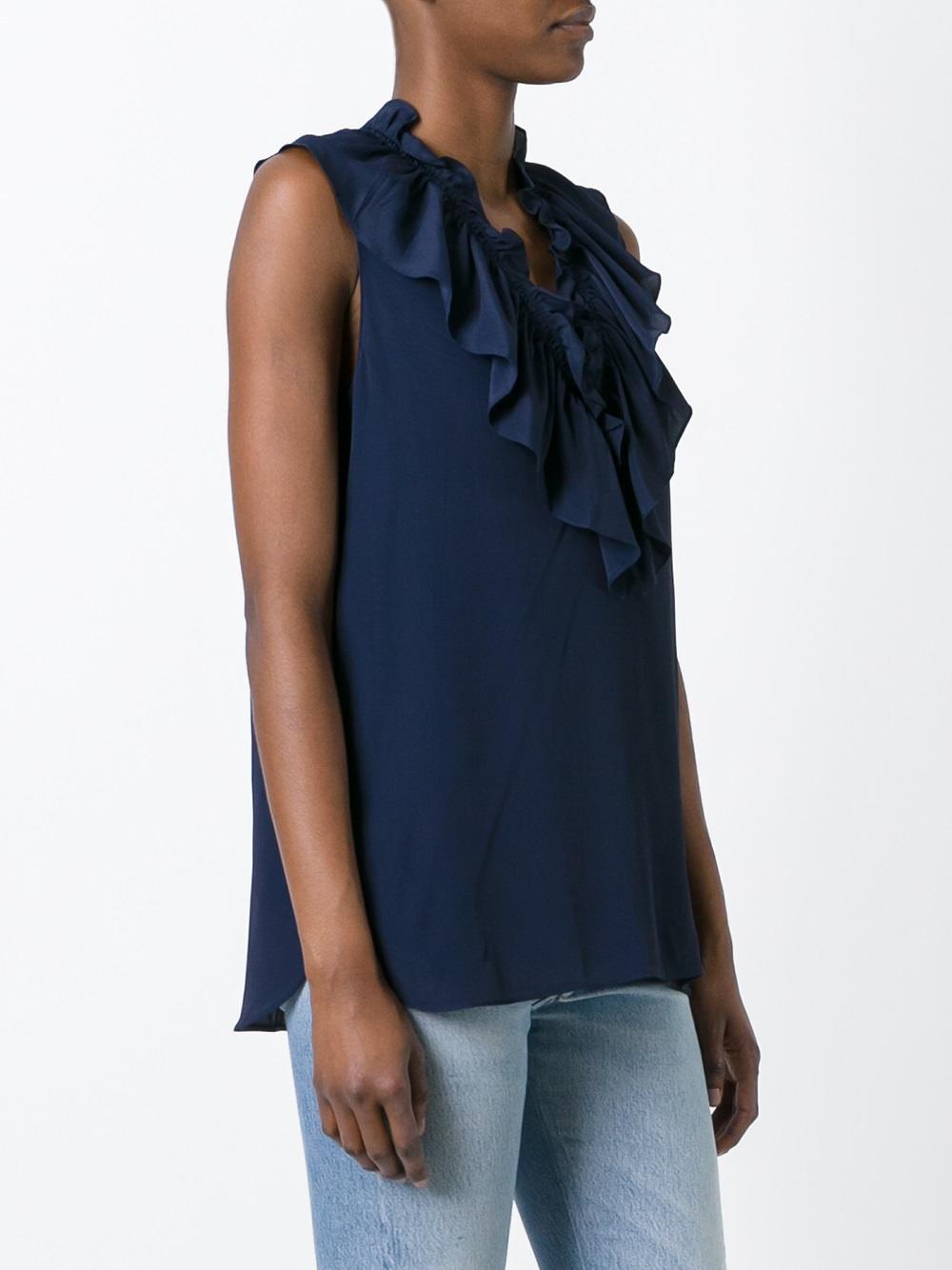 ruffle neck blouse