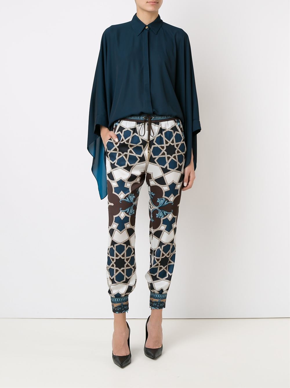 geometric print track pants